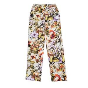 Chicos Linen Pants US Size 0 TALL floral Bright Spring Tapered